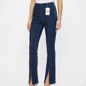 EB Denim USA Made Midnight Split Hem Jeggings Women Size XS Blue NWT $265